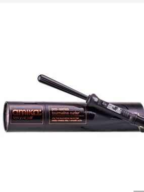 Amika: pro-series tourmaline curler 19mm. Never used. Comes with heat glove.
